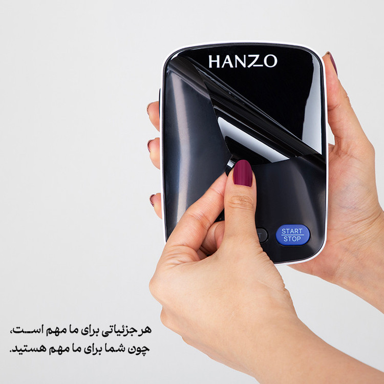 فشارسنج بازویی هانزو مدل U82 با کاف 22 تا 42 سانتیمتر، نمایشگر LED چندرنگ، حافظه 199 رکورد برای 2 کاربر، هشدار آریتمی، نمایش تاریخ و میانگین نتایج، منبع انرژی برق و باتری، کیف ضد ضربه