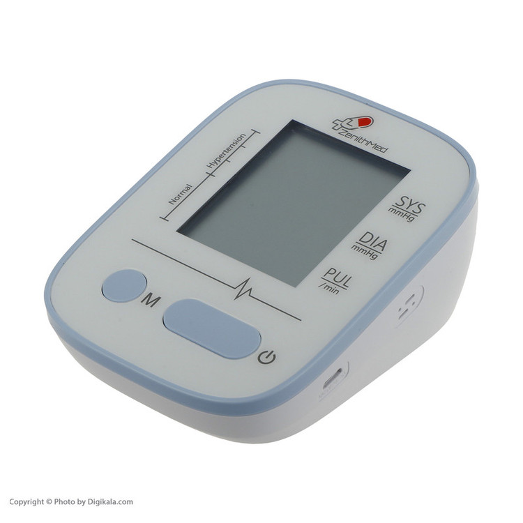 فشارسنج بازویی دیجیتال زنیتمد مدل LD-521 با نمایشگر LCD بزرگ، حافظه 99 رکورد، تشخیص آریتمی و نمایش میانگین نتایج، مناسب بازو 22 تا 32 سانتیمتر، منبع انرژی باتری و آداپتور، همراه کیف و دفترچه راهنما