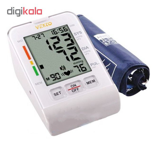 فشارسنج دیجیتال بازویی وکتو مدل PG-800b8S با صفحه نمایش بزرگ، سخنگوی فارسی، ذخیره 90 سری نتایج، نمایش میانگین فشارخون، طبقهبندی WHO و خاموشی خودکار
