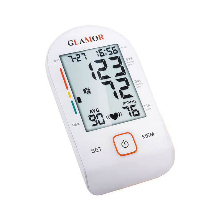 فشارسنج دیجیتال بازویی گلامور مدل PG-800B19 با قابلیت اعلان صوتی فارسی، تشخیص آریتمی قلب، حافظه 90 جایگاه، دو عدد کاف سایز 22 تا 42 سانتیمتر و عملکرد با برق و باتری