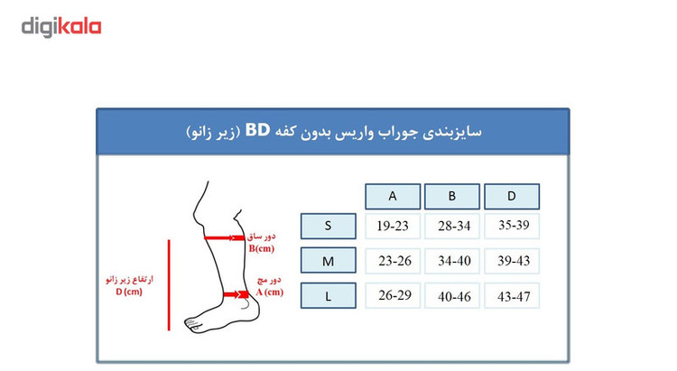 جوراب واریس ورنا مدل BD