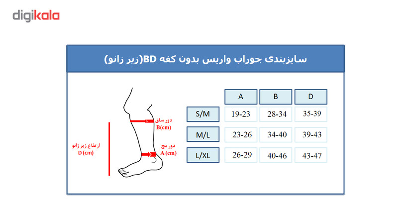 جوراب واریس ورنا مدل BF